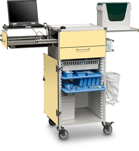 Carrello per farmaci - B10.030 - Wiegand AG - multifunzione / per trattamenti / con supporto per computer portatile