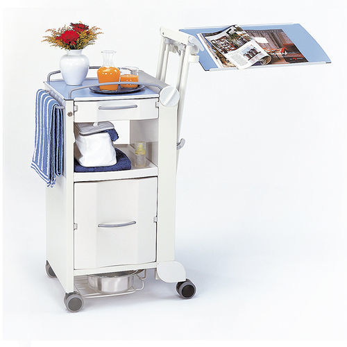 Comodino con rotelle - eleganza mano - wissner-bosserhoff  - con tavolino servitore integrato / con armadietto