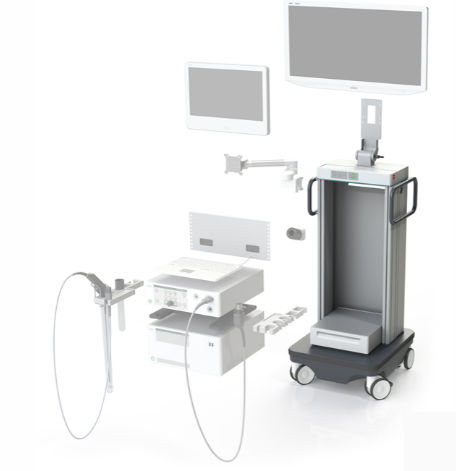 Carrello endoscopico - XION medical - per apparecchio / di stoccaggio / di pulizia