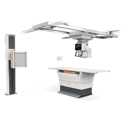 Sistema di radiografia digitale - DRX-Evolution Plus - Carestream - per radiografia multidisciplinare / con bucky da terra / con braccio portatubo telescopico a soffitto
