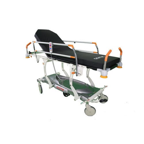 Barella con carrello da trasporto - Skiff Ambu - Acime Frame - di emergenza / idraulica / ad altezza regolabile