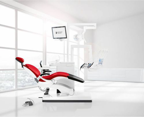 Riunito odontoiatrico con poltrona - Sinius - Dentsply Sirona - compatto / con monitor / con sistema di igiene