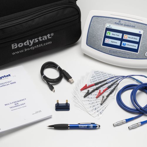 Analizzatore di composizione corporea per bioimpedenziometria - Quadscan4000 - Bodystat - portatile / con display LCD / con calcolo dell'IMC