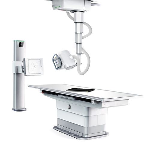 Sistema di radiografia digitale - Definium 646 - GE Healthcare - per radiografia multidisciplinare / con bucky da terra / con braccio portatubo telescopico a soffitto