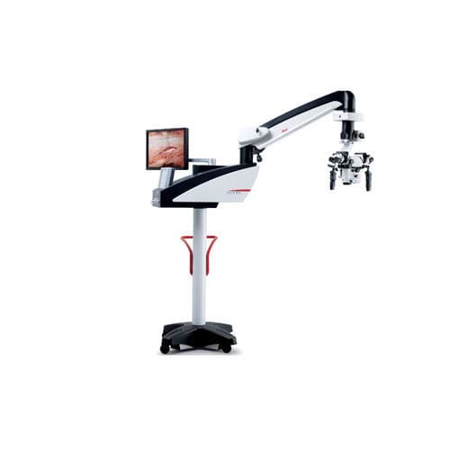 Microscopio operatorio ORL - M525 F50 - Leica Microsystems - neurochirurgico / con rotelle