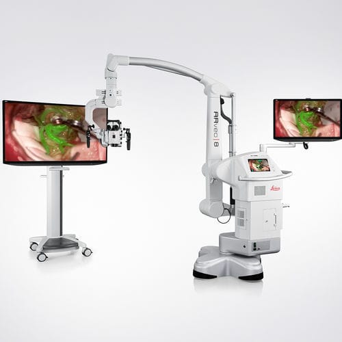 Microscopio operatorio neurochirurgico - Evolved ARveo 8 - Leica Microsystems - con rotelle