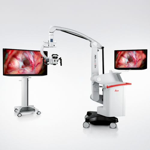 Microscopio operatorio per chirurgia del rachide - ARveo 8x - Leica Microsystems - neurochirurgico / per chirurgia maxillo-facciale / con rotelle