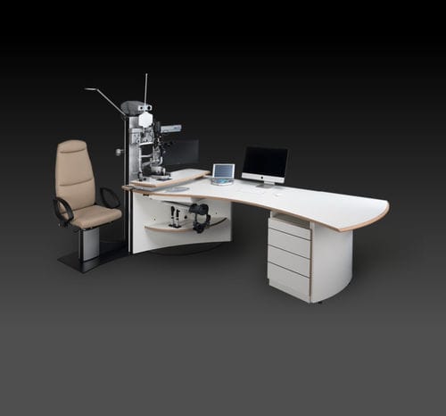 Riunito oftalmico - HS-2010 - Haag-Streit Diagnostics - con poltrona / con illuminazione / con monitor