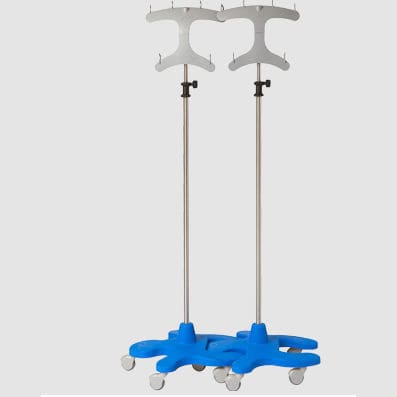 Asta portaflebo con rotelle - P-1090-CV - Pedigo - 6 ganci / in acciaio inossidabile