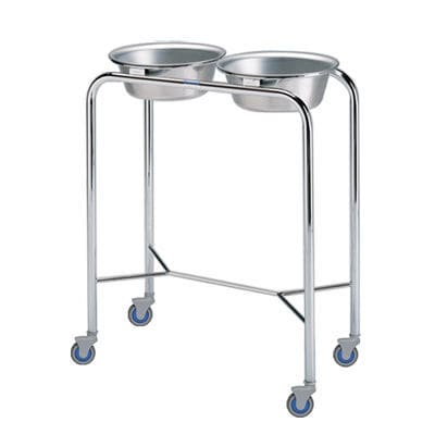 Porta-catino con due catini - P-79 - Pedigo - con rotelle / in acciaio inossidabile