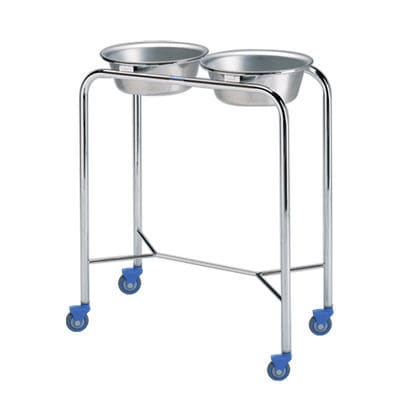 Porta-catino con due catini - P-1079-SS - Pedigo - con rotelle / in acciaio inossidabile