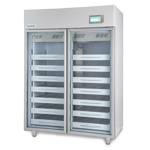 Frigorifero per banca del sangue - EMOTECA TWIN 1500 TOUCH - Fiocchetti Scientific - ad armadio / 2 porte / con porta in vetro