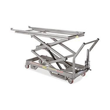 Barella mortuaria con carrello - CRR004 - Fiocchetti Scientific - idraulica / ergonomica / in acciaio inossidabile