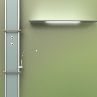 Trave testaletto a muro - pure - SCHYNS - verticale / per reparto di terapia intensiva / per camera di degenza