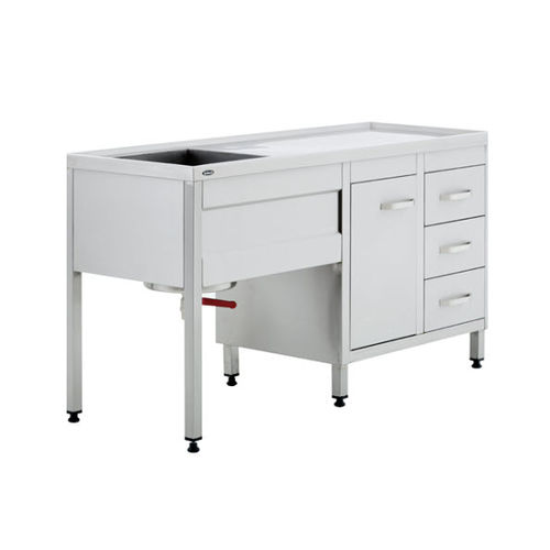 Tavolo da lavoro - 40845 - Üzümcü Medical Devices - rettangolare / con lavandino / in acciaio inossidabile