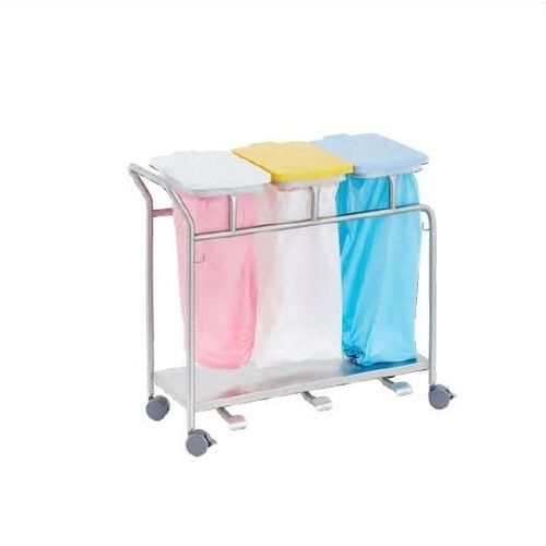 Carrello portabiancheria per biancheria - 40862 - Üzümcü Medical Devices - di pulizia / 3 sacchi / in acciaio inossidabile
