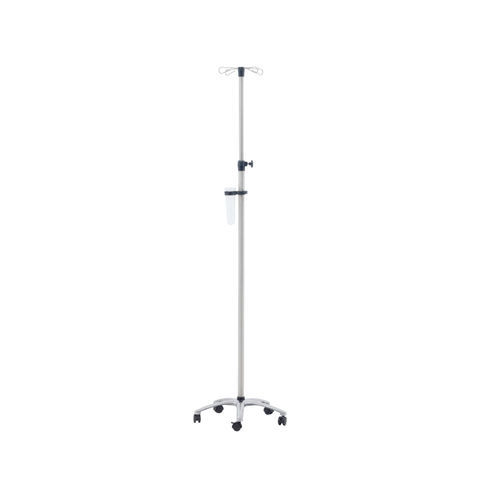 Asta portaflebo con rotelle - 10315 - Üzümcü Medical Devices - 4 ganci / in acciaio inossidabile