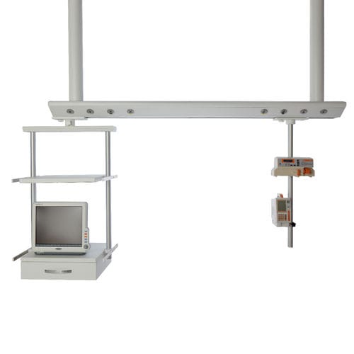 Trave tecnica a soffitto - 5070.40 - Üzümcü Medical Devices - per terapia intensiva / con ripiani
