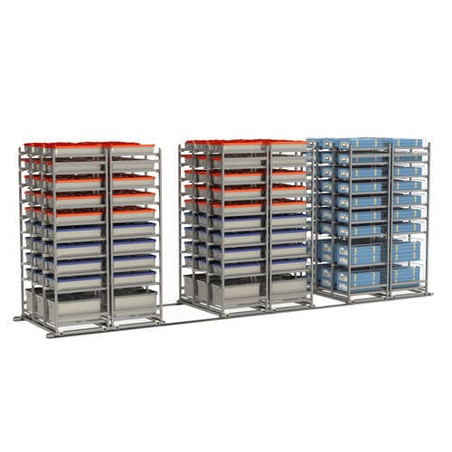Scaffalatura modulare - INOX’SLIDE® SOL - VILLARD MÉDICAL - per contenitori / su rotaie / con struttura aperta