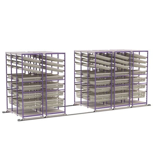 Scaffalatura modulare - EO’SLIDE® SOL - VILLARD MÉDICAL - per cestelli / su rotaie / inclinata