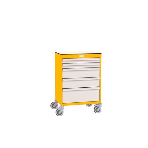 Tavolo di procedura da laboratorio - Eolis® - VILLARD MÉDICAL - con cassetti / con rotelle / in acciaio inossidabile