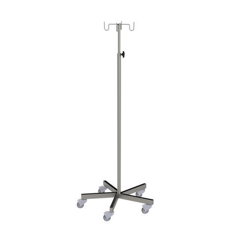 Asta portaflebo con rotelle - 317.22 - VILLARD MÉDICAL - 2 ganci / 4 ganci / ad altezza regolabile