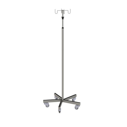 Asta portaflebo con rotelle - 317.44 - VILLARD MÉDICAL - 4 ganci / 2 ganci / in acciaio inossidabile