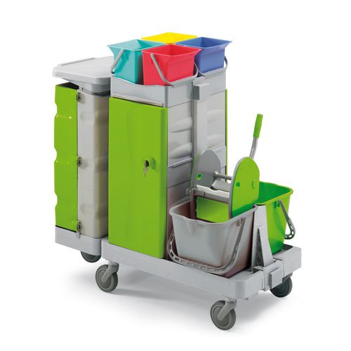 Carrello medico - ANTARES SECURITY A - IPC - di pulizia / con cestello per rifiuti / con secchio