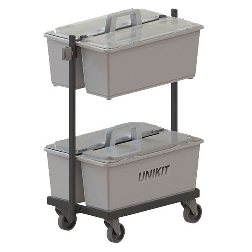 Carrello medico - DOUBLE UNIKIT - IPC - di pulizia / portarifiuti / compatto