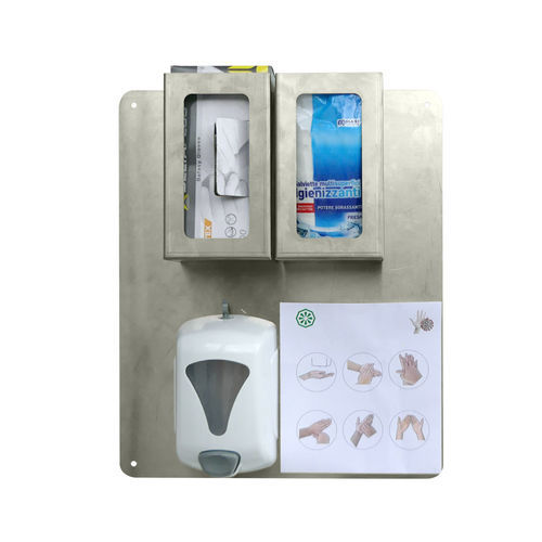 Stazione igienizzante da parete - PIANOSA - IPC - con glove box / con supporto per gel idroalcolico