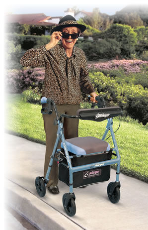 Deambulatore rollator a 4 ruote - Airgo® Comfort-Plus™ Lightweight - AMG Medical - telaio in alluminio / con sedile / con cestello