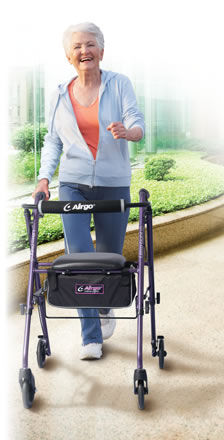 Deambulatore rollator a 4 ruote - Airgo® Ultra-Light 6 - AMG Medical - con sedile / pieghevole