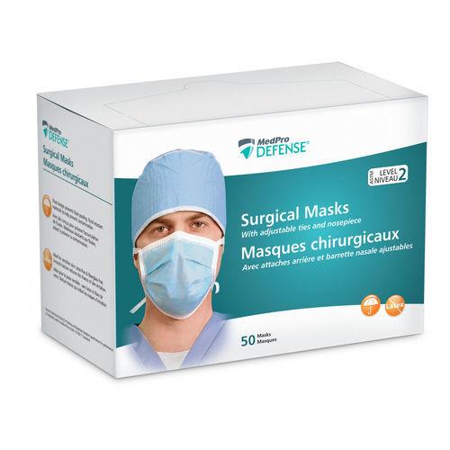 Mascherina chirurgica senza lattice - MedPro Defense® - AMG Medical  - per adulti / scatola da 50 pezzi / blu