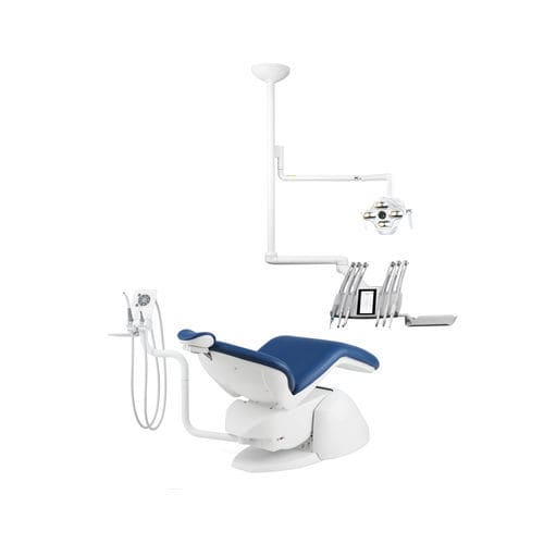 Riunito odontoiatrico con poltrona elettrica - PACIFIC® EVO.2 - Airel-Quetin - con poggiatesta flessibile / con portastrumenti