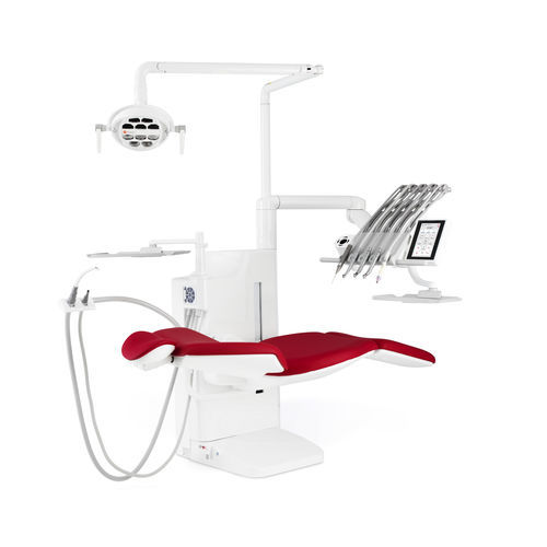 Riunito odontoiatrico con poltrona elettrica - K2 EVO.2 - Airel-Quetin - con poggiatesta flessibile / con camera intraorale / con portastrumenti