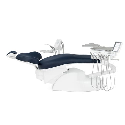 Riunito odontoiatrico con poltrona elettrica - PE9 Side - Airel-Quetin - ambidestro / con camera intraorale / con portastrumenti