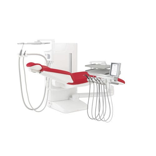Riunito odontoiatrico con poltrona elettrica - K2 NEO.2 - Airel-Quetin - con poggiatesta flessibile / con camera intraorale / con portastrumenti