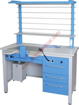 Postazione di lavoro per laboratorio odontotecnico con illuminazione - AX-JT4 - Aixin Medical Equipment Co.,Ltd   - con cappa / automatica