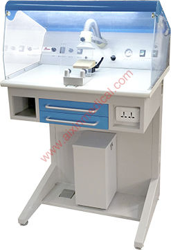 Postazione di lavoro per laboratorio odontotecnico con illuminazione - AX-JT5 - Aixin Medical Equipment Co.,Ltd   - con cappa / automatica