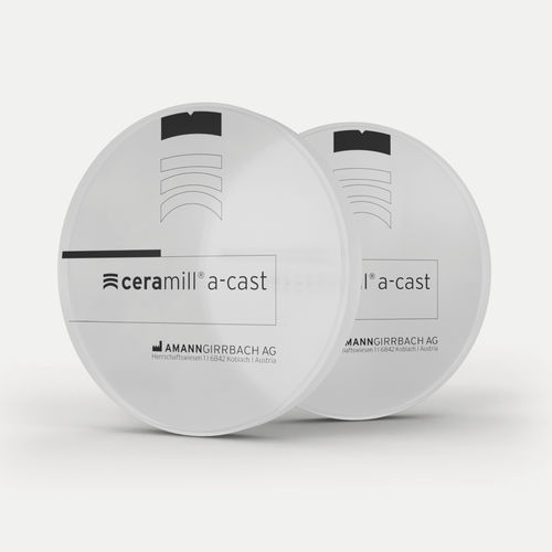 Materiale odontoiatrico in acrilico - Ceramill A-Cast - Amann Girrbach - in PMMA / per ricostruzione dentale / CAD CAM