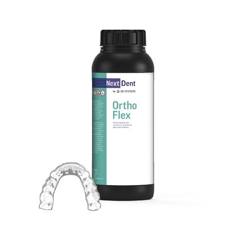 Materiale odontoiatrico in resina - Ortho Flex - 3D Systems - per ferule terapeutiche / per stampa 3D / trasparente
