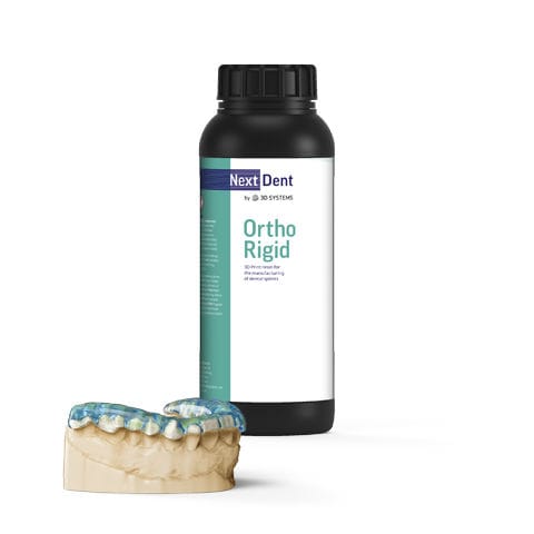 Materiale odontoiatrico in resina - Ortho Rigid - 3D Systems - per ferule terapeutiche / per stampa 3D / trasparente