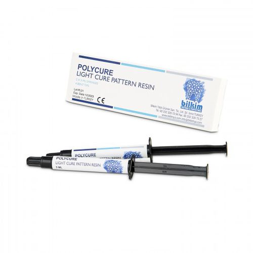 Materiale odontoiatrico in resina - POLYCURE LC - BILKIM CO. LTD. - per sistemi implantari / fotopolimerizzable