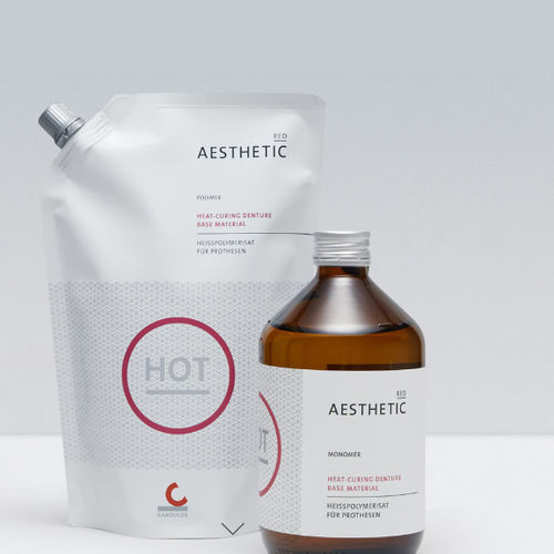 Materiale odontoiatrico in resina - AESTHETIC RED - Candulor - gengivale / per fabbricazione di dentiere / in polvere