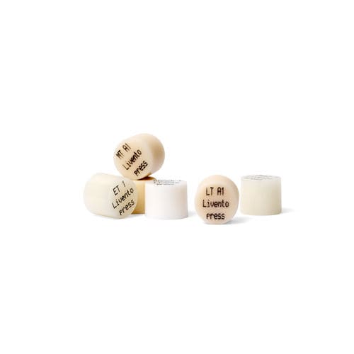 Materiale odontoiatrico in ceramica di vetro - Livento® press - Cendres+Métaux SA   - in disilicato di litio / per inlay / per onlay