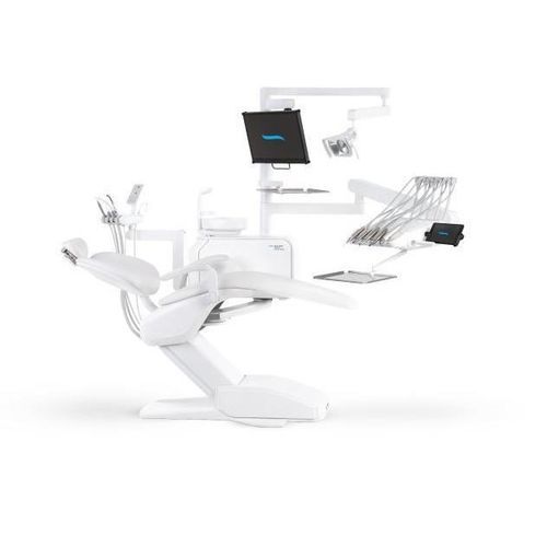 Riunito odontoiatrico con poggiatesta flessibile - Model PRO series - DIPLOMAT DENTAL s.r.o. - modulare / con monitor / con portastrumenti