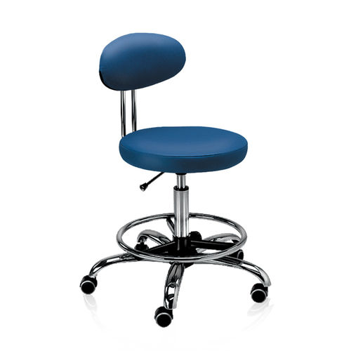 Sgabello per studio odontoiatrico - D10L - DIPLOMAT DENTAL s.r.o. - con rotelle / con schienale / blu