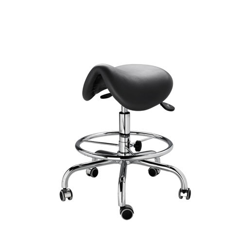 Sgabello per studio odontoiatrico - D 10L - DIPLOMAT DENTAL s.r.o. - con rotelle / a forma di sella / nero