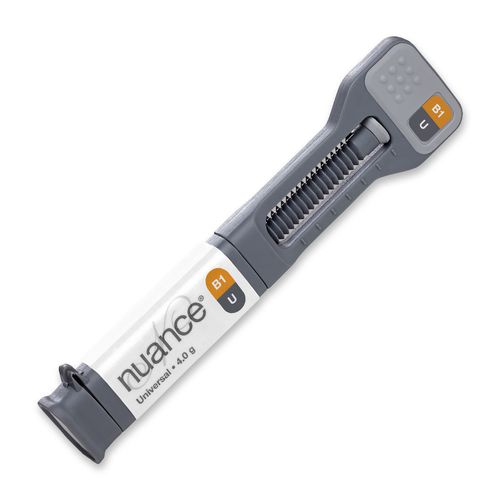 Materiale odontoiatrico in composito ibrido - Nuance® Universal B1 - DenMat Holdings - in resina / per ricostruzione dentale / traslucido