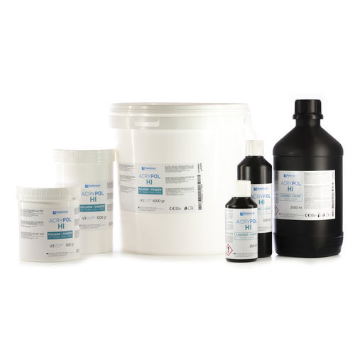 Materiale odontoiatrico in PMMA - ACRY POL HI - Ruthinium Group - per protesi dentarie / liquido / in polvere